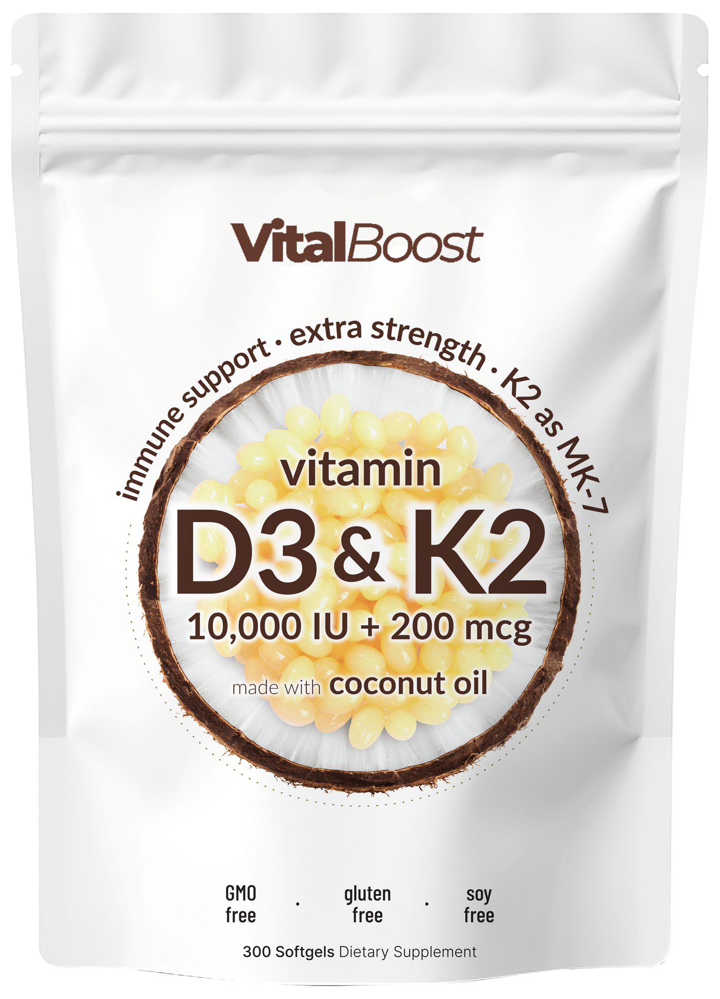 Vitamin D3 + K2 Supplement Softgels